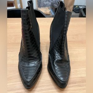 Mango Ankle Boots-  crocodile texture size 9.5